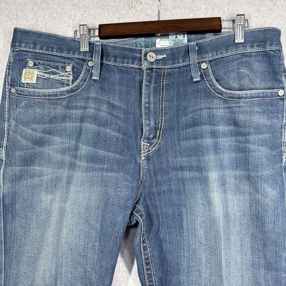 Cinch Grant Jeans Mens 38x36 (Fits 39x37) Med Wash Straight Leg Relaxed Fit - Picture 3 of 14